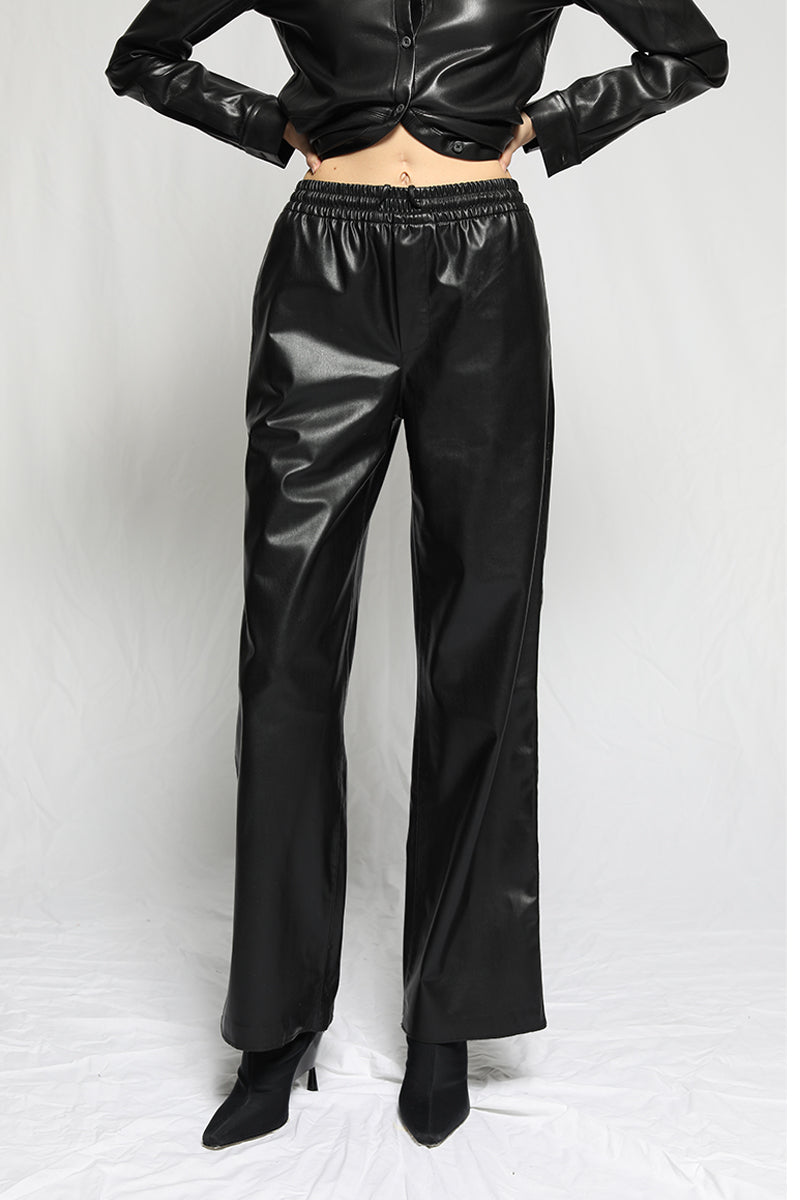 Plush Leather Wide Leg Pant Women's Pant – The Range